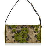 Valentino Garavani Devain leather-trimmed metallic brocade shoulder bag