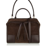 Loewe Amazona leather-trimmed suede tote bag