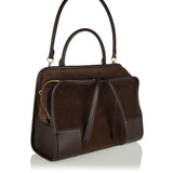 Loewe Amazona leather-trimmed suede tote bag