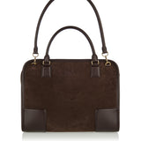 Loewe Amazona leather-trimmed suede tote bag