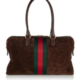 Gucci Borsetto large boston suede duffel bag