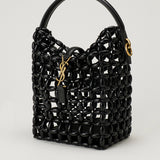 Saint Laurent Le 37 mini logo-embellished leather wood shoulder bag