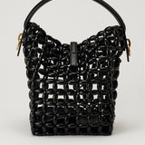 Saint Laurent Le 37 mini logo-embellished leather wood shoulder bag