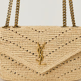 Saint Laurent Loulou Small raffia shoulder bag