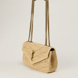 Saint Laurent Loulou Small raffia shoulder bag