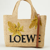 Loewe Paula's Ibiza Small font raffia tote bag