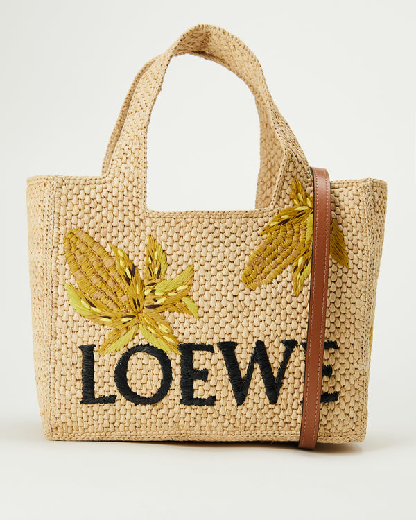 Loewe Paula's Ibiza Small font raffia tote bag