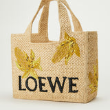 Loewe Paula's Ibiza Small font raffia tote bag