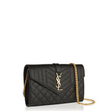 Envelope quilted chain wallet