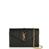 Envelope quilted chain wallet