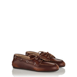 Leather lace‑up moccasins