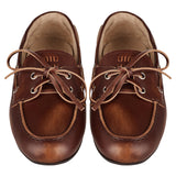 Leather lace‑up moccasins