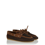 Mesh-suede boat shoes