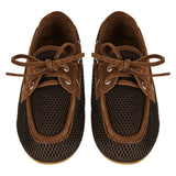 Mesh-suede boat shoes