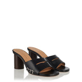 Loafer mule heeled sandals