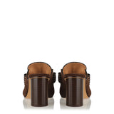 Suede loafer mule sandals