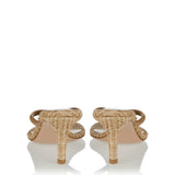 Calypso suede-trimmed raffia sandals