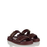 Feel FF embossed leather slides