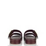 Feel FF embossed leather slides