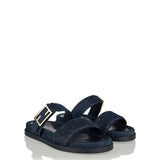 Feel FF embossed denim slides