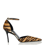 D’Orsay tiger-print calf hair pumps