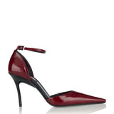 D'Orsay glossed leather pumps