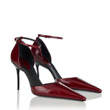 D'Orsay glossed leather pumps