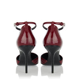 D'Orsay glossed leather pumps