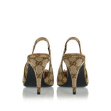 GG canvas slingback pumps
