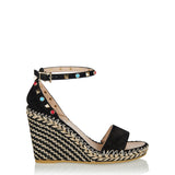 Rockstud suede espadrille sandals