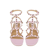 Rockstud flat calfskin sandals