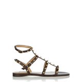 Rockstud flat calfskin sandals
