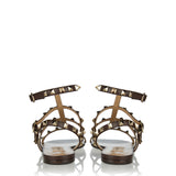 Rockstud flat calfskin sandals