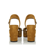 Studded suede platform sandals