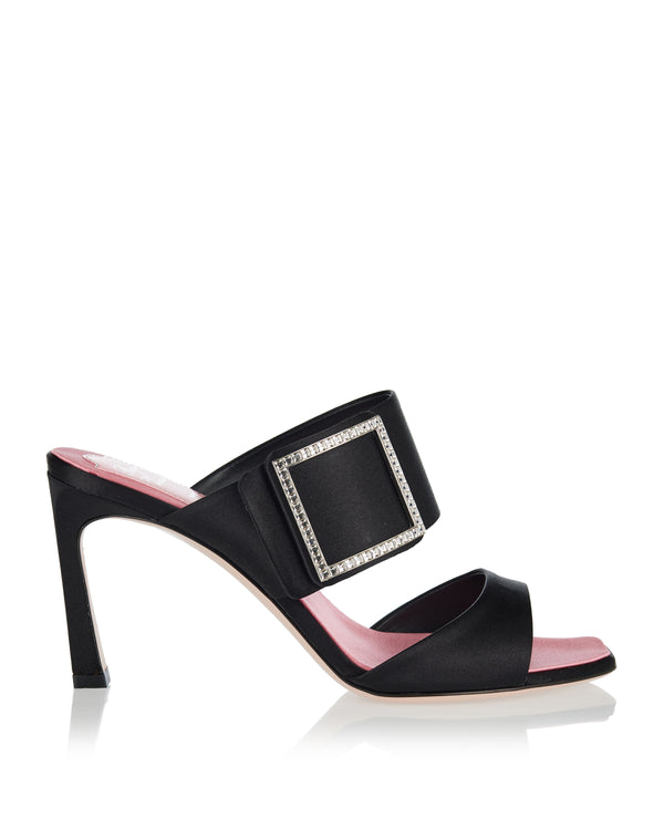 Trompette 85 crystal-embellished satin mules