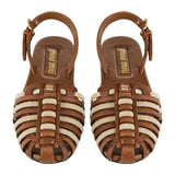 Miu Miu Leather strappy flat sandals