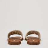 Miu Miu Crochet and leather slide sandals