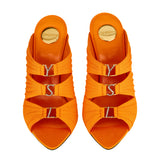 Saint Laurent Emilie crêpe satin mules