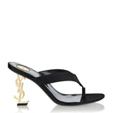 Saint Laurent Opyum crêpe satin thong sandals