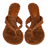 newCalypso suede-trimmed sandals