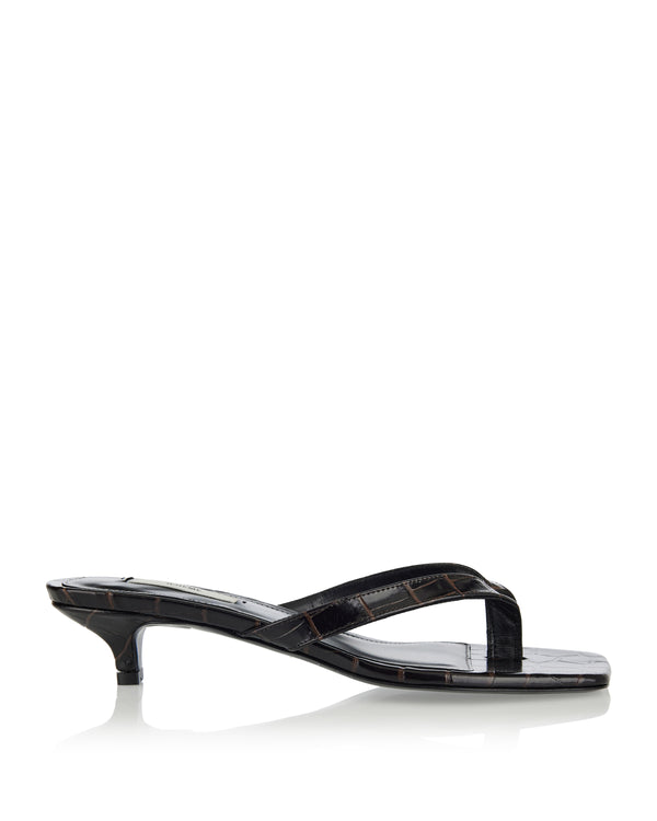 Toteme Croc-effect leather thong sandals