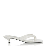 Croc-effect leather thong sandals