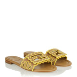 Fendi Baguette leather slides
