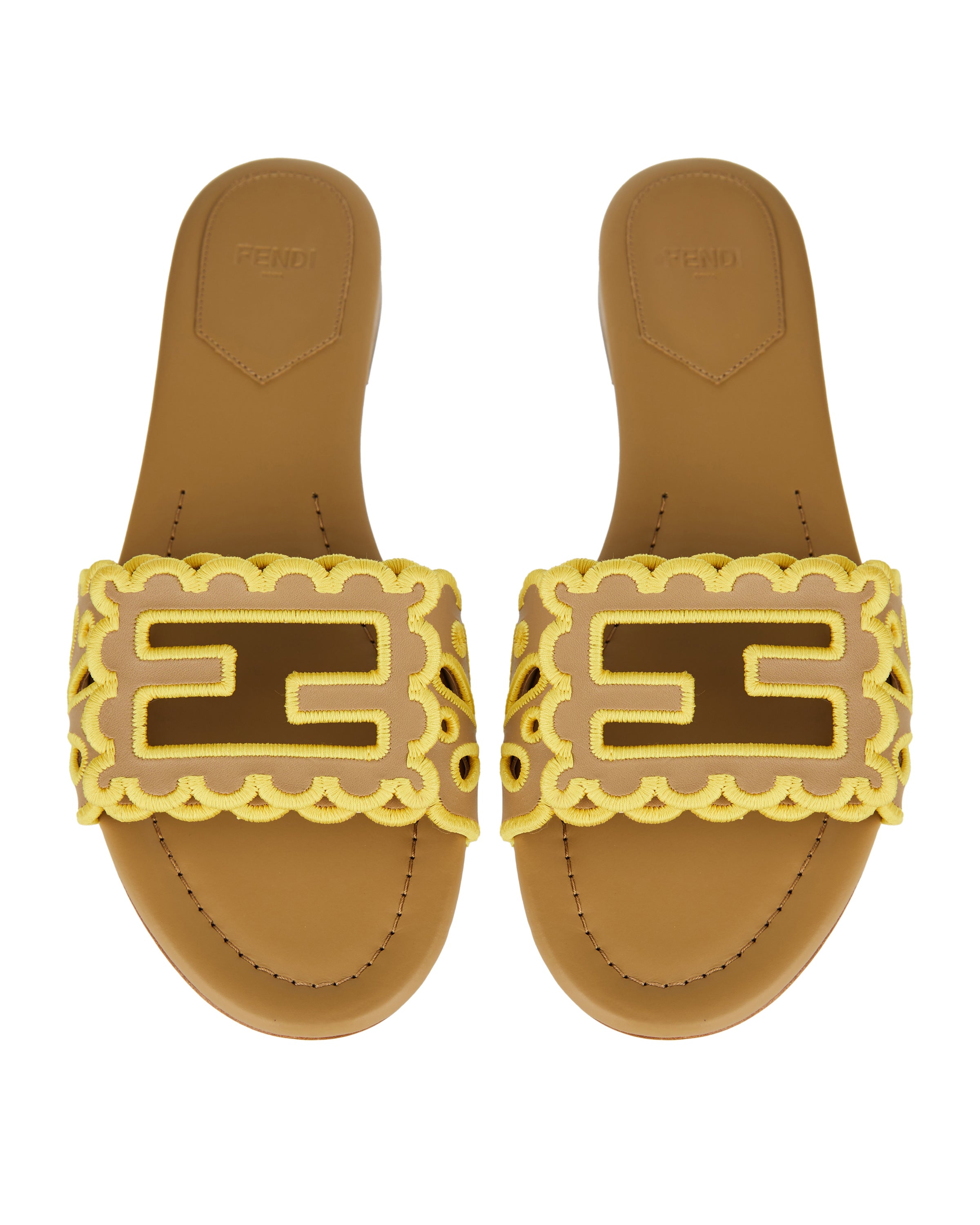 Fendi Baguette leather slides – Luisa World