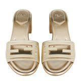 Fendi Laminated leather heeled slides