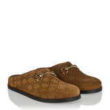 Gucci Horsebit suede leather mules