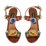 Keira 2.0 satin and patent leather embellished sandals