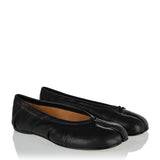 Tabi split-toe textured leather ballet flats