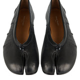 Tabi split-toe textured leather ballet flats