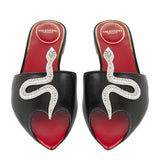 Cœur Vipère embellished leather mules